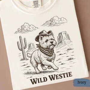 Camiseta Western Westie / Camiseta Comfort Colors West Highland Terrier / Regalo para amantes de los perros imagen 1
