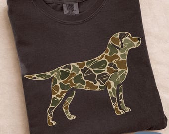 Comfort Colors Camo Labrador Retriever Shirt | Camo Hunting Dog Tshirt