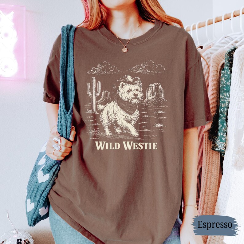 Camiseta Western Westie / Camiseta Comfort Colors West Highland Terrier / Regalo para amantes de los perros imagen 6