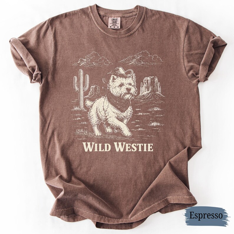 Camiseta Western Westie / Camiseta Comfort Colors West Highland Terrier / Regalo para amantes de los perros imagen 9
