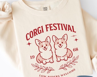 Vintage Festival Corgi Shirt | Retro Dog Sweatshirt | Gift for Dog Lover