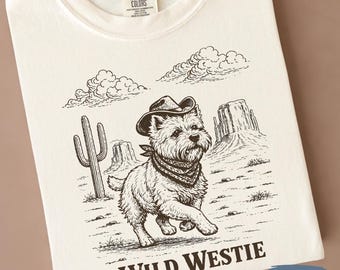 Western Westie Shirt | Comfort Colors West Highland Terrier Tshirt | Gift for Dog Person
