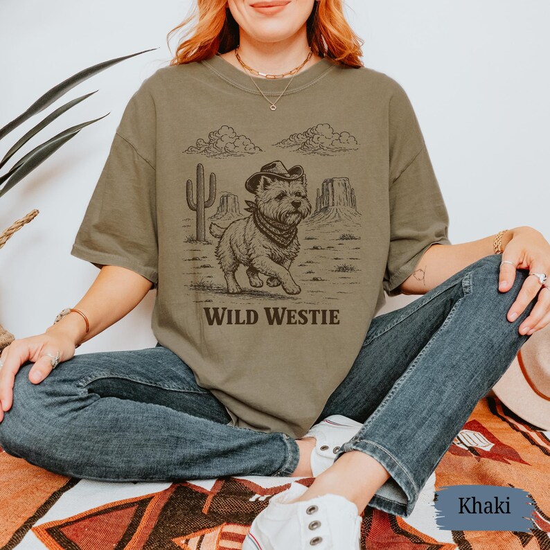 Camiseta Western Westie / Camiseta Comfort Colors West Highland Terrier / Regalo para amantes de los perros imagen 15