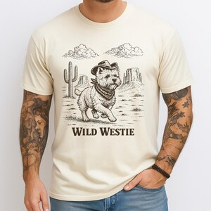 Camiseta Western Westie / Camiseta Comfort Colors West Highland Terrier / Regalo para amantes de los perros imagen 5