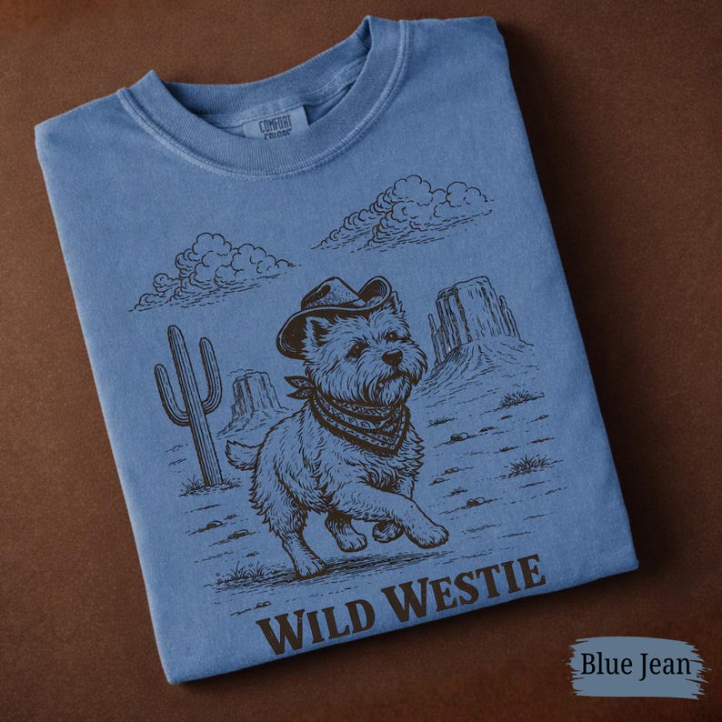 Camiseta Western Westie / Camiseta Comfort Colors West Highland Terrier / Regalo para amantes de los perros imagen 11