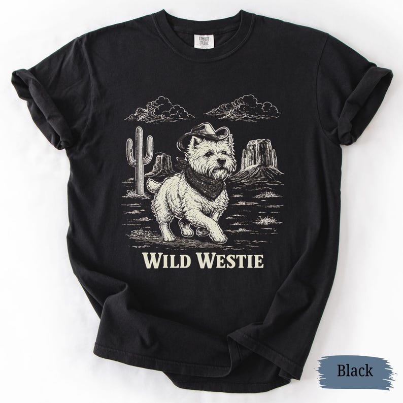 Camiseta Western Westie / Camiseta Comfort Colors West Highland Terrier / Regalo para amantes de los perros imagen 8