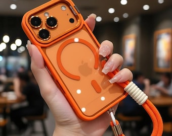 Camera Bracket MagSafe Case for iPhone | Wrist Strap Lens Film Cover