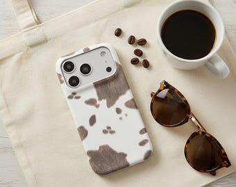 iPhone Cow Print Leather Case | Shockproof Protective Cover for iPhone 14-17 Pro Max