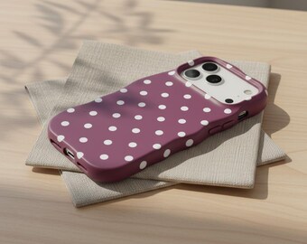 Polka Dot Wave Edge iPhone Case | Frosted Matte Shockproof Cover