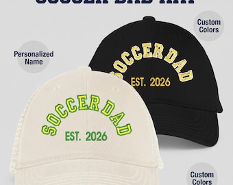 Casquette brodée papa du football Game Day personnalisée | Casquette personnalisée pour supporter de la Coupe du monde 2026 | Cadeau couleur de l'équipe porte-bonheur pour lui | Casquette sportive esthétique