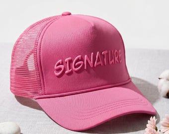 Casquette bouffante personnalisée, Casquette trucker bouffante personnalisée, Casquette cursive personnalisée, Casquette imprimée bouffante avec nom d'équipe, Casquette trucker en mousse, Casquette imprimée bouffante 3D