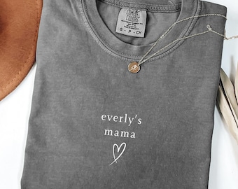 Custom Minimalist Mom Shirt, Gift from Daughter, Comfort Colors 1717, Heart Shirts, Birthday Gift