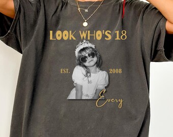 Personalized Photo 18th Birthday Gift for Daughter, Custom Picture Retro Birthday Girl Top, Best Friend Sister Granddaughter Birthday Gift