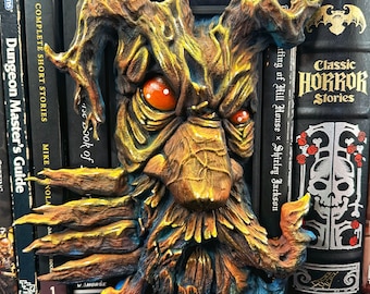 Book Nook Hand-Painted Evil Tree Creature Ent | Dark Fantasy Horror Bookshelf Décor | Gothic Shelf Insert | Gamer Gift