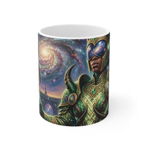 Woven Light Knight | Ceramic Mug | Afrofuturist | Black Art | Afrocentric Wall Decor