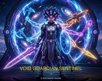 Void Guardian Sentinel | Galactic Ancestry | 4K Afrofuturist Art