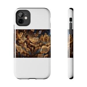 Cosmic Library Boy | Tough Phone Case | Afrofuturist | Black Art | Afrocentric Wall Decor