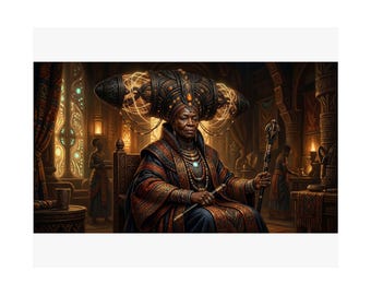 Spun Light Elder Queen | Satin Poster | Afrofuturist | Black Art | Afrocentric Wall Decor