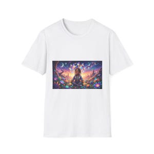 Butterfly Halo Boy | Unisex Softstyle T-Shirt | Afrofuturist | Black Art | Afrocentric Wall Decor