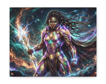 Chromatic Storm Warrior | Stretched Canvas