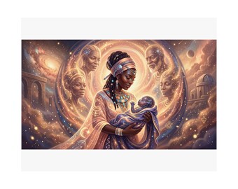 Star Child Midwife | Satin Poster | Afrofuturist | Black Art | Afrocentric Wall Decor