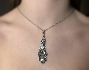 Sterling Silver Spoon Necklace -"Wanna Spoon?"