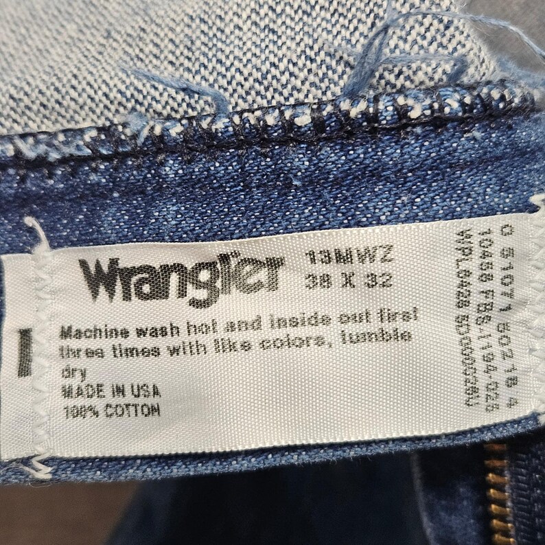 Wrangler 13MWZ Cowboy Cut Jeans Mens 38x32 Blue Denim Straight Leg Made in USA * image 3