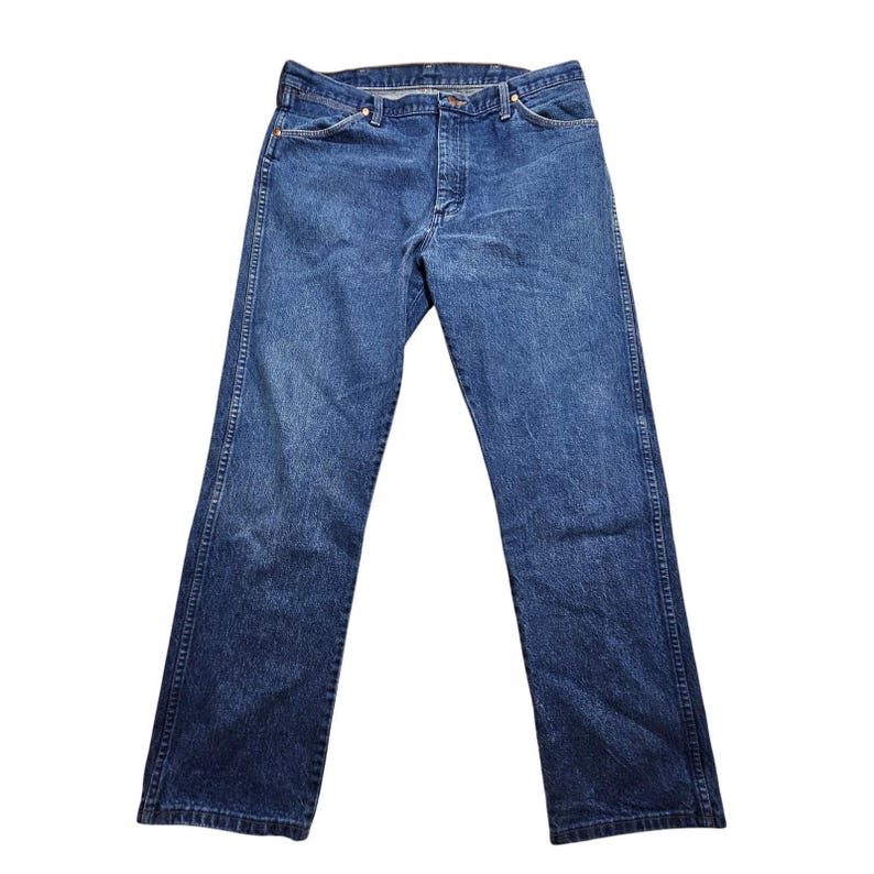 Wrangler 13MWZ Cowboy Cut Jeans Mens 38x32 Blue Denim Straight Leg Made in USA * image 1