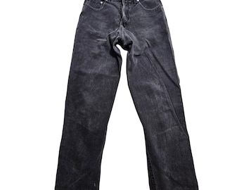 Guess Jeans Straight Leg 30x32 Washed Black Vintage 90s USA Made Denim
