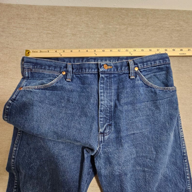 Wrangler 13MWZ Cowboy Cut Jeans Mens 38x32 Blue Denim Straight Leg Made in USA * image 5