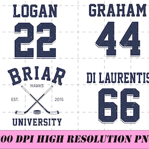 Briar University Hawks-lag PNG, hockeytröjadesign, est. 2015 Di Laurentis 66-tröja, digital nedladdning av sportromantik