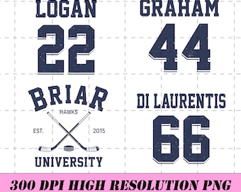 Briar University Hawks Team PNG, Hockey Shirt Design, Est 2015 Di Laurentis 66 Tee, Sports Romance Digital Download
