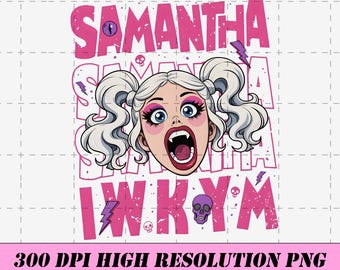 Samantha IWKYM png, Merchandising para fans de DCC, Dungeon Crawler Carl PNG / Camiseta con collage de garabatos vintage / Sublimación para fans de la serie de libros de fantasía