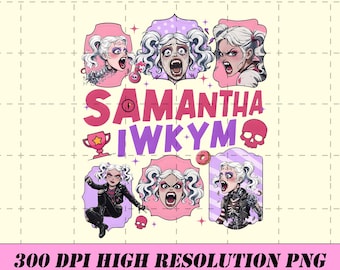 Samantha IWKYM png, Merchandising para fans de DCC, Dungeon Crawler Carl PNG / Camiseta con collage de garabatos vintage / Sublimación para fans de la serie de libros de fantasía