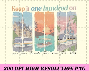 Retro Epcot Trip PNG, Keep It 100 On The Land Digital, Vintage Seagull Boat Sublimation File, World Traveler Aesthetic png