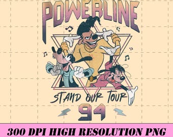 A Goofy Movie Powerline Stand Out Tour PNG, Disneyland Family Matching Tee (Digital Download)