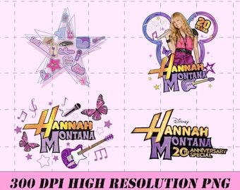 Disney Hannah Montana 20th Anniversary Png, Hannah Montana Logo Png, Magic Kingdom Disney Trip Png, Disney Channel Fans Png