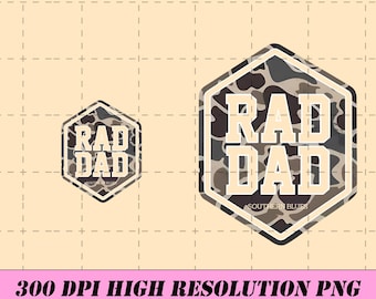Rad Dad Camo PNG, Retro Daddy Shirt Design (Digital Download)