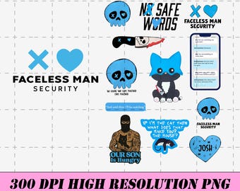 Faceless Man Security PNG, Dark Romance Doodle Art (Digital Download)
