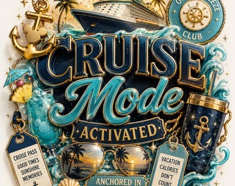 Grafik för aktiverad kryssningsläge, Ocean Breeze Club, familjeresor (digital nedladdning)