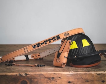 Firefighter Radio Strap Handmade Custom Leather Radio Strap, Adjustable Fireman Radio Harness