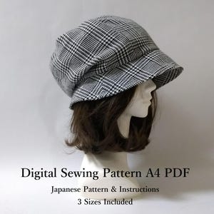 Woman's Marshmallow Hat Sewing Pattern PDF - 3 Sizes (S, M, L) - Stylish Ladies Hat Pattern - Professional Japanese Sewing Pattern aviver