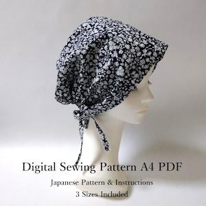Unisex Surgical Cap Sewing Pattern PDF – 3 Sizes (S, M, L) – Stylish Hat Pattern – Professional Japanese Sewing Pattern aviver