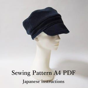 Womens Knit Work Cap Sewing Pattern PDF - 3 Sizes (S, M, L) - Stylish Ladies Hat Pattern - Professional Japanese Sewing Pattern aviver