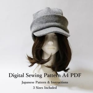 Mönster för stickad Jeep-mössa för kvinnor i PDF-format - 3 storlekar (S, M, L) - Mönster för snygga dammössor - Professionellt japanskt sömnadsmönster aviver