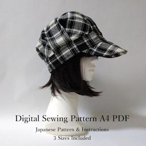 Women’s Soft Work Cap Sewing Pattern PDF - 3 Sizes (S, M, L) - Ladies Hat Pattern - Professional Japanese Sewing Pattern