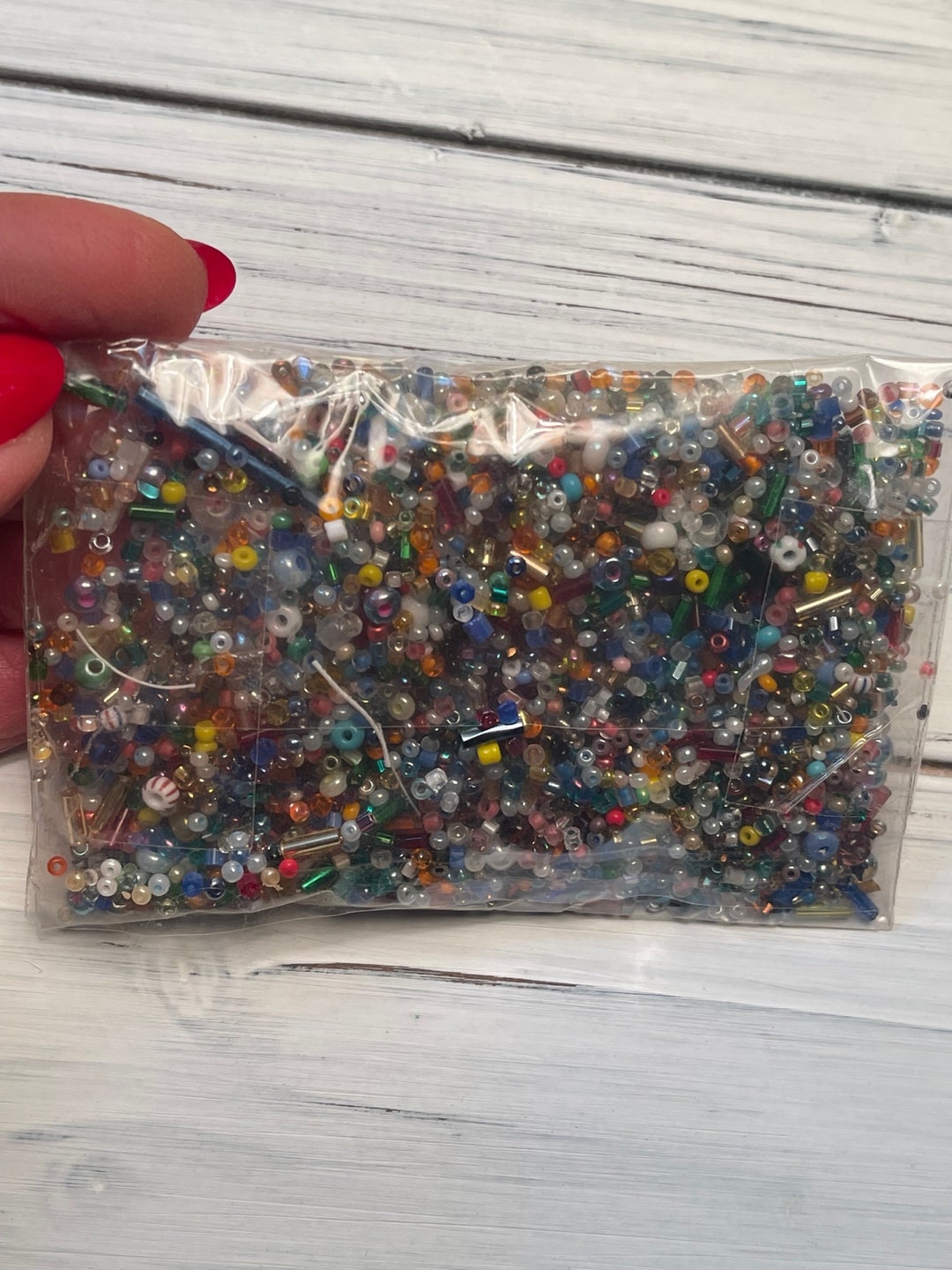 Mixed Seed & Bugle Glass Beads, Variety of Colors and Sizes, 2 Oz