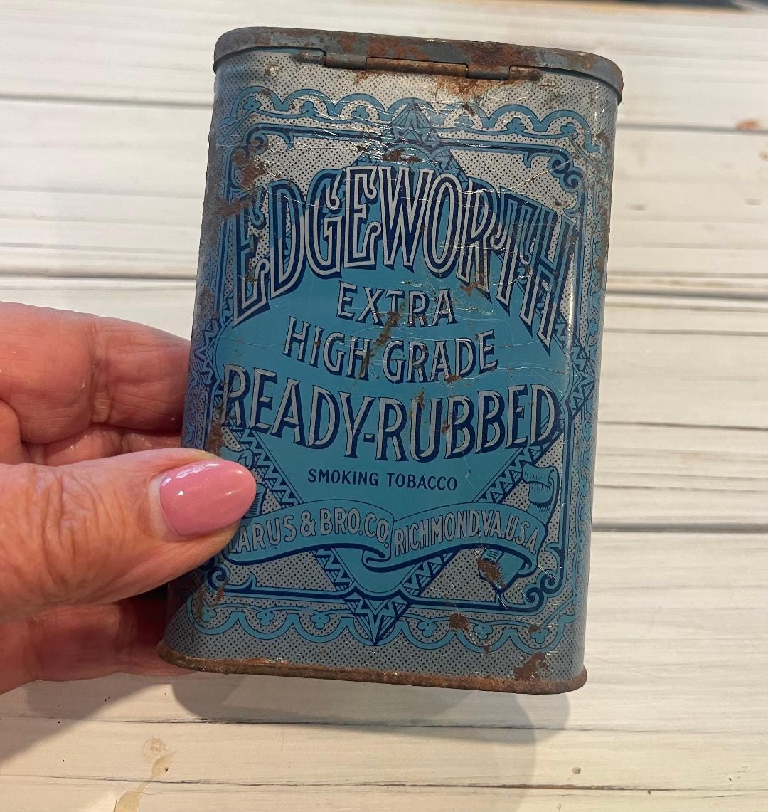 Vintage Edgeworth Extra High Grade Ready Rubbed Smoking Tobacco Tin,  Collectable Tin, Empy
