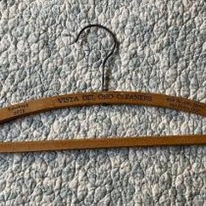 Vintage Wood Hanger from the 30s Vista Del Oro Cleaners Hanger San Pedro