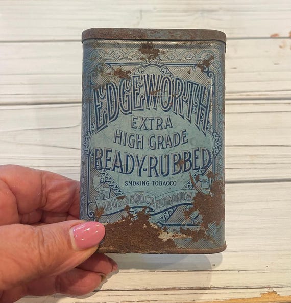 edgeworth ready rubbed tobacco tin Vintage Edgeworth Extra High Grade Ready Rubbed Smoking Tobacco Tin, Collectable Tin, Empy edgeworth ready rubbed tobacco tin Vintage Edgeworth Extra High Grade Ready Rubbed Smoking Tobacco Tin, Collectable Tin, Empy